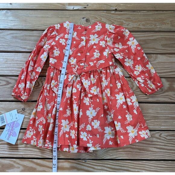 NWT $68 Bonnie Jean Floral Dress Size 2T Girl’s Red - Picture 6 of 8